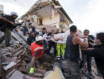 Victims of earthquake in Italy