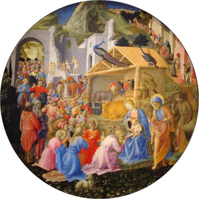Fra angelico nativity with peacock