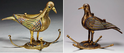 Medieval eucharistic vessels shaped like doves