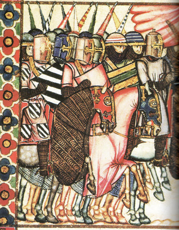 medieval picture of knights on horseback