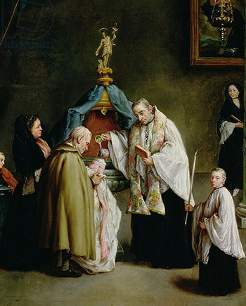 Pietro Longhi, an 18th century Baptism