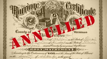 an Annulled marriage certificate