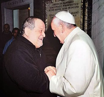 Fr Volpi with Pope Francis