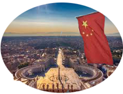 chinese flag over vatican