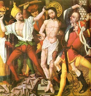 Our Lord receives blows and scourges during the Passion