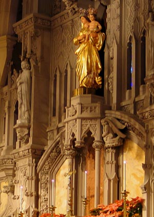 Our Lady over the altar of the National Shrine