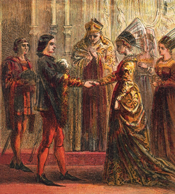 A painting of the Marriage of Henry V