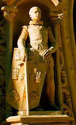 A statue of Dom Sebastiao of Portugal