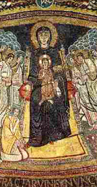 Mosaic Madonna Child Pope Pascal I