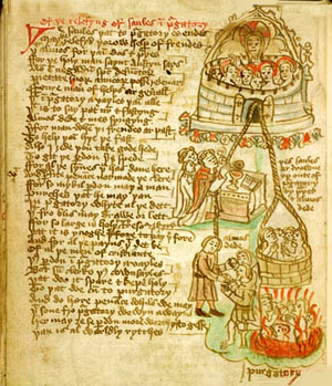 Manuscript, purgatory verses