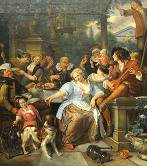 Jan Steen, Merry company on a terrace