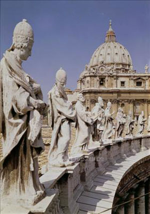 Bernini's Pope Statues on top of St. Peter's Basilica