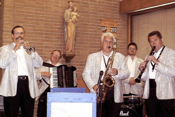 a polka band performing at mass