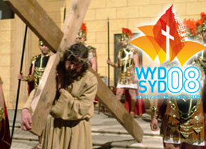 An advertisement for the Stations of Cross at WYD-2008