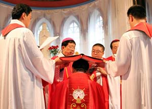 A Bishop being ordained in the CPA
